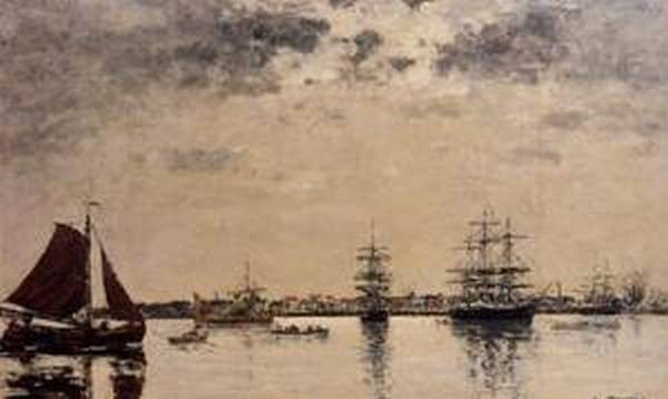Anvers boats on the River Scheldt 1871 1874